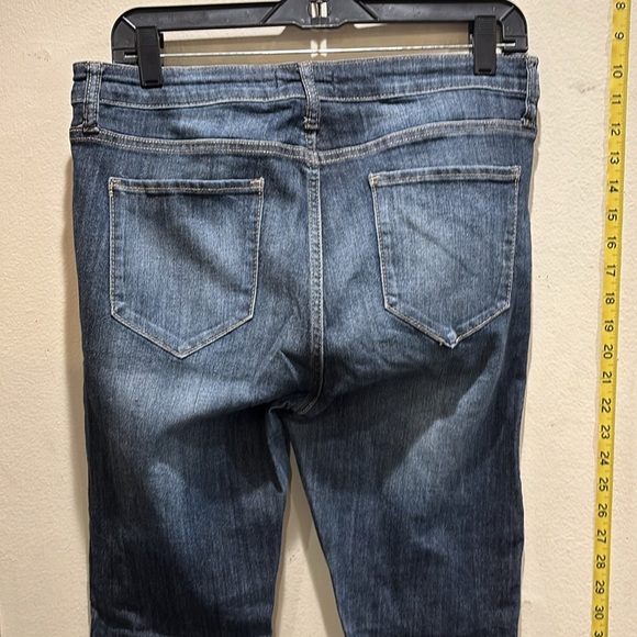 Cello Women's Distressed Blue Boyfriend Jeans - Picture 3 of 5